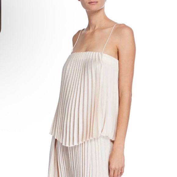 Vince Tops - Vince Beige Square-Neck Pleated Camisole